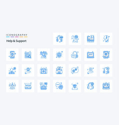 25 Help And Support Blue Icon Pack