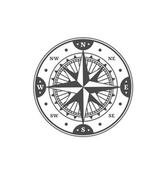 Ancient Compass With Windrose Star Symbol