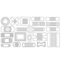 Bandage Outline Icon Set Collection