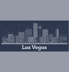 Outline Las Vegas Nevada City Skyline With White