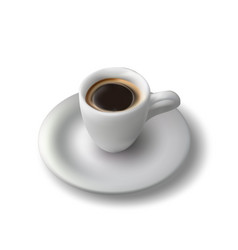 White Cup Of Black Coffee Isolated On White