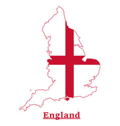 England National Flag Map Design