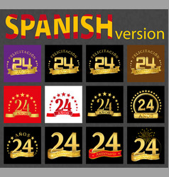 Spanish Set Of Number Twenty-four 24 Years