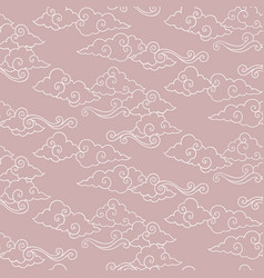 Celestial Seamless Pattern With Clouds