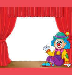 Sitting clown theme image 1 Royalty Free Vector Image