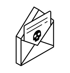 A Handy Outline Isometric Icon Of Spam Mail