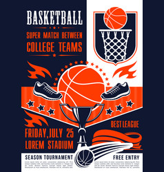 Basketball College Team Match Poster