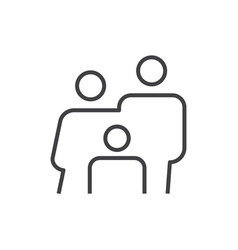 Family Line Icon Outline Sign Linear Style