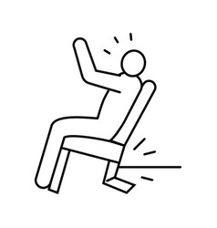 Fall Chair Man Accident Line Icon