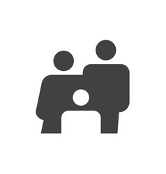 Parents And Child Silhouette For Family Icon