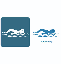 Swimming Emblem Icons Of The Swimmer Athlete