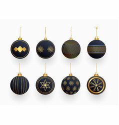 Collection Of Dark Black Christmas Bauble Icon