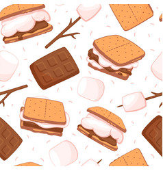 Seamless Background With Sweet Smores - Sandwiches