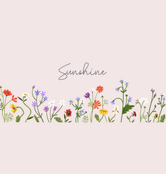 Spring Flowers Banner Design Floral Background