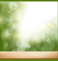 Wooden Table On Blurred Natural Background