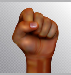 African American Human Fist Raised Up Isolated