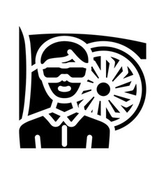 Aircraft Mechanic Repair Worker Glyph Icon