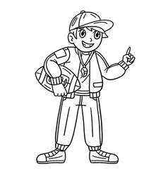 American Football Coach Isolated Coloring Page