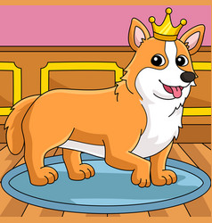 Corgi Dog Colored Cartoon