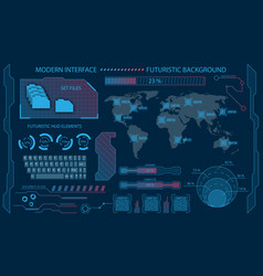 Futuristic interface hud design set infographic Vector Image