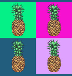 Pineapple Pop Art Style Andy Warhol Style