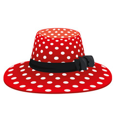 Polka Dot Hat Of Red And White Color