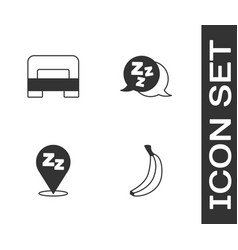 Set Banana Big Bed Sleepy And Icon