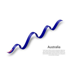 Waving Ribbon Or Banner With Flag Of Australia