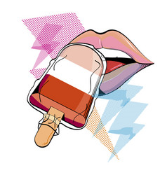 Stick Ice Cream And Lips