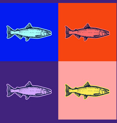 Fish Pop Art Style Andy Warhol