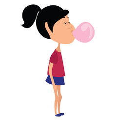 Girl With Bubblegum On White Background