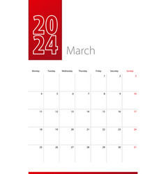 March 2024 Calendar Design Week Starts On Monday