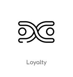 Outline Loyalty Icon Isolated Black Simple Line