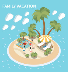 Summer Family Vacation Isometric Background