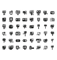 Camera Go Pro Icons Set Simple Action