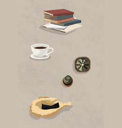 Coffee And Books Summer Design Element Set