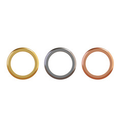 Set Of Gold Cilver And Copper Metal Grommet Rings