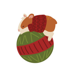 Christmas Sleeping Hamster On Ball Animal