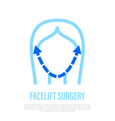 Facelift Thin Line Icon Plastic Surgery