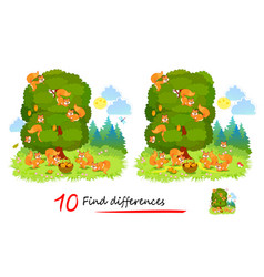 Find 10 Differences Of Squirrels Family Gathering