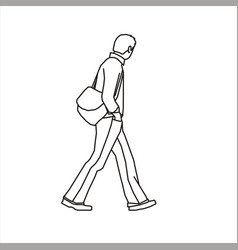 Design Sketch Of A Teenage Boy Walking Sideways