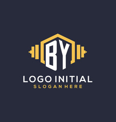 Initial By Logo Design For Fitness Center