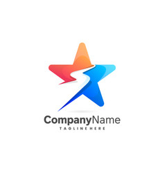 Rising Star Logo In Colorful Concept