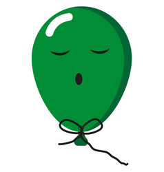 Sleepy Green Balloon On A White Background