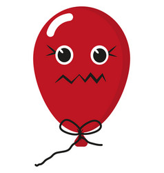 Annoyed Red Balloon On A White Background