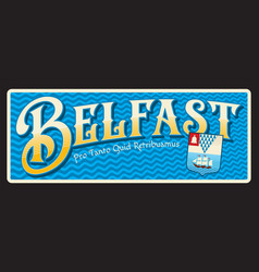 Belfast Northern Ireland Plate Travel Sticker