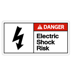 Danger Electric Shock Risk Symbol Sign On White