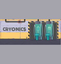 Futuristic Cryogenic Banner With Capsules