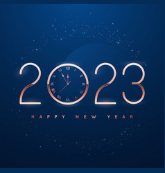 Happy New Year 2023 With Rose Gold Clock Face