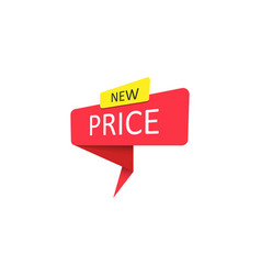 New Price A Red Banner Pointer Sticker Label Or